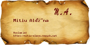 Mitiu Aléna névjegykártya